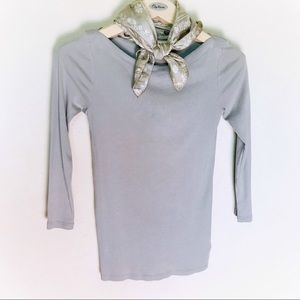 3/4 boat neck t shirt beige XS